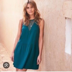 Sezane Rosalie dress in perfect green
